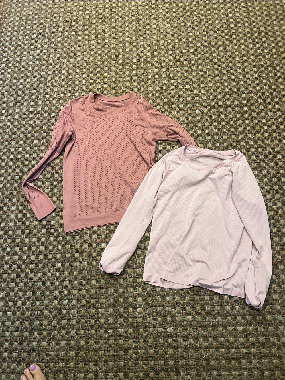 Lululemon ladies Long Sleeve Tops - Dusty Rose & Light Pink Duo